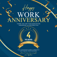 Blauw Work Anniversary Celebration 方形(1:1) Template