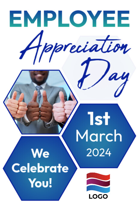 Employee appreciation day, customer service Plakat template