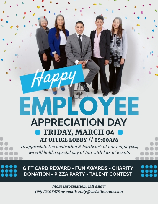 Employee Appreciation Day Flyer Рекламная листовка (US Letter) template