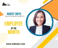 Employee award post card Medium Rectangle template