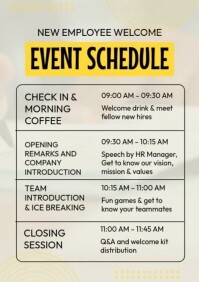 Employee Event Schedule A4 template