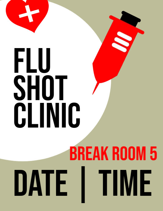 Employee Flu shot Flyer Folheto (US Letter) template