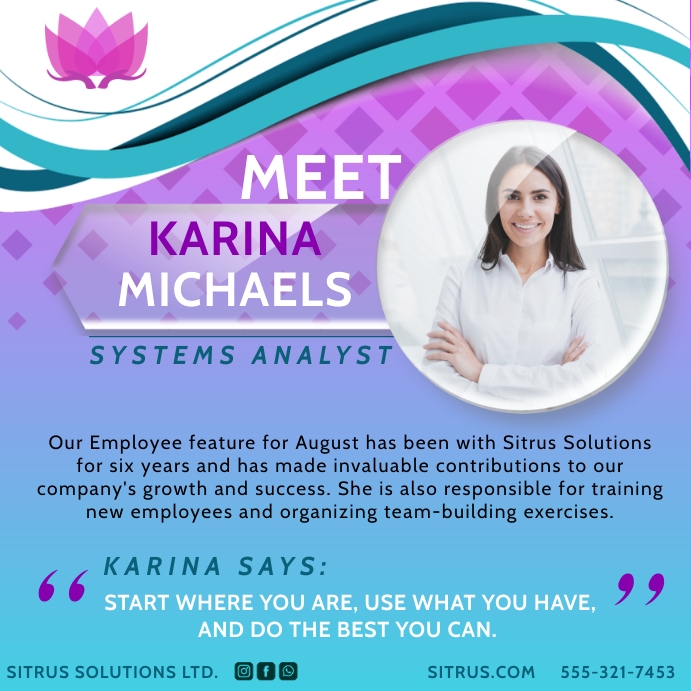 Employee Spotlight Feature Social Media Post Template | PosterMyWall