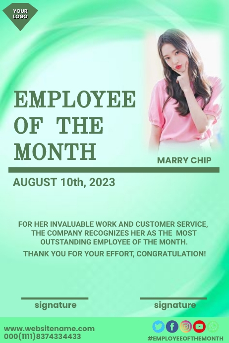 Plantilla de Employee of the month 2023 | PosterMyWall