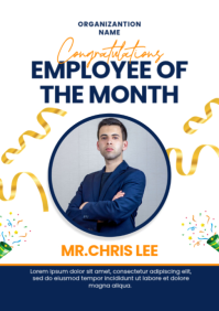 白色 Employee Recognition A2 Template