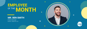 Blau Employee of the month banner LinkedIn-banner Template