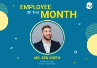 Employee of the month banner Postcard template