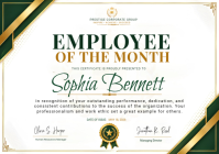 Hvid Employee of the Month Certificate A1 Template
