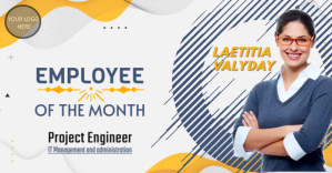 White Employee of the Month Изображение, которым поделились на Facebook Template