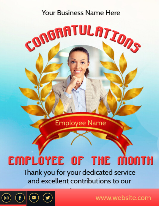 Employee of the Month Flyer (US-Letter) template