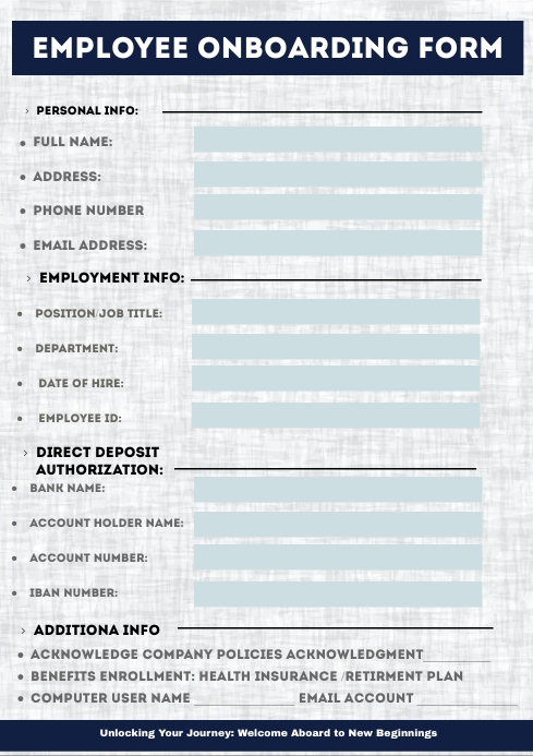 Employee Onboarding Forms Template PosterMyWall Employee Onboarding Forms Template PosterMyWall