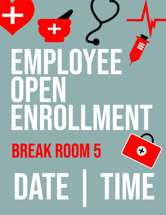 Employee Open Enrollment Insurance Flyer Volante (Carta US) template