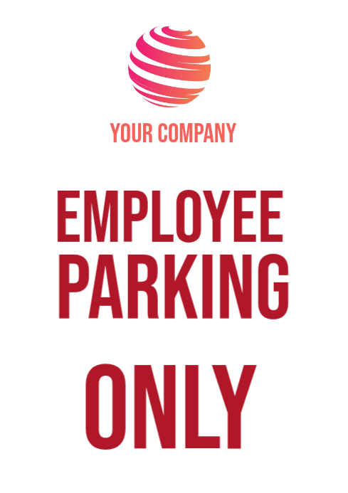 employee parking only sign A4 template