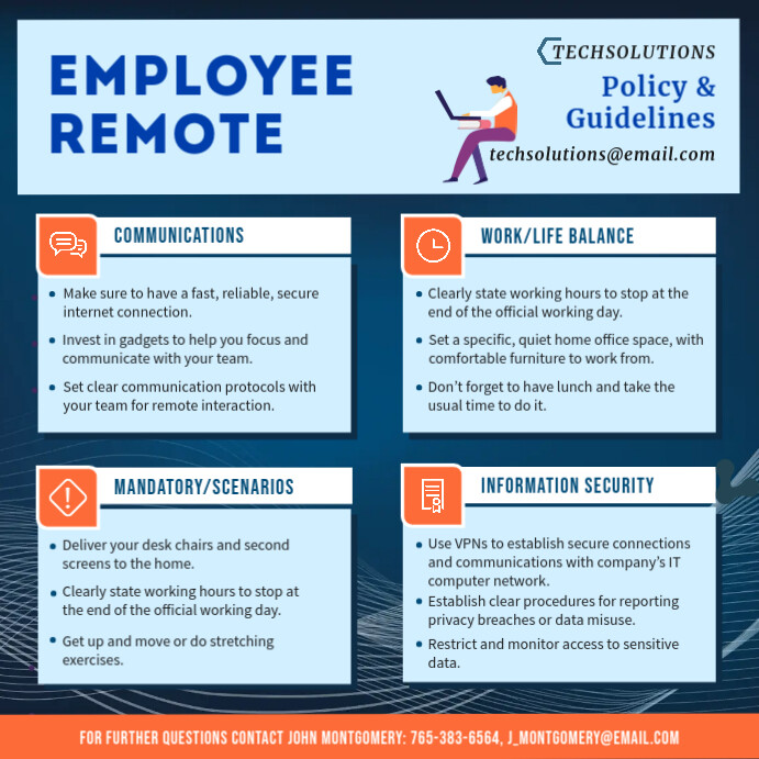 Employee Remote Work from Home Guidelines Template PosterMyWall Employee Remote Work from Home Guidelines Template PosterMyWall