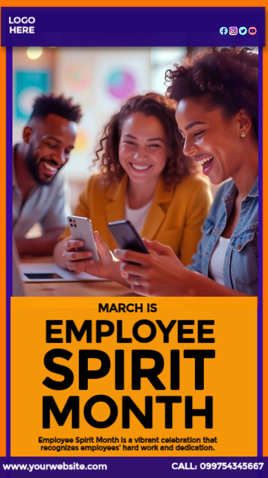 Employee Spirit Month Template | PosterMyWall