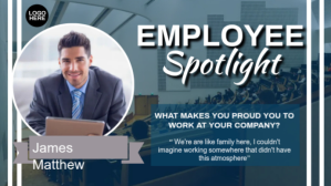 Employee Spotlight Vidéo de couverture Facebook (16:9) template