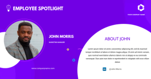 Purple Employee Spotlight Изображение, которым поделились на Facebook Template