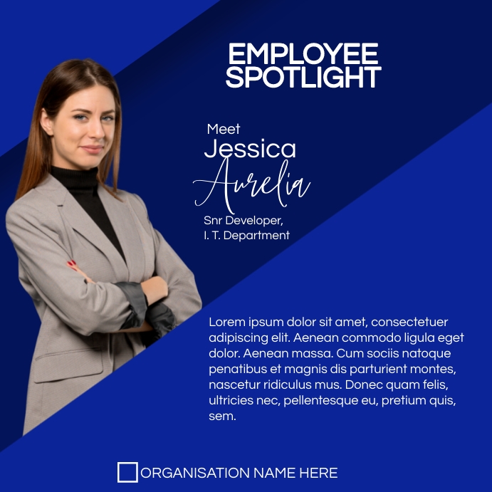 Spotlight Post Examples employee spotlight Template | PosterMyWall