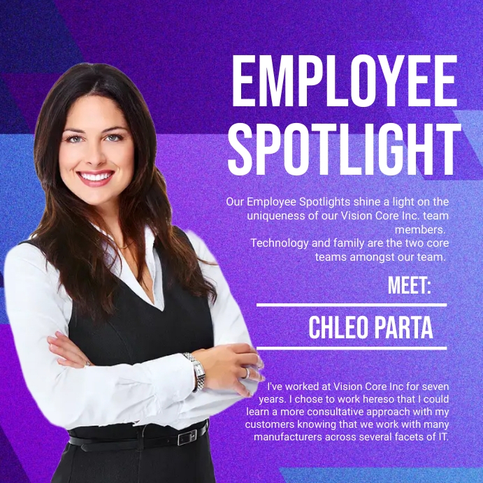 Employee Spotlight Template Instagram Post