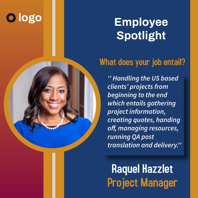 Employee Spotlight template Publicação no Instagram