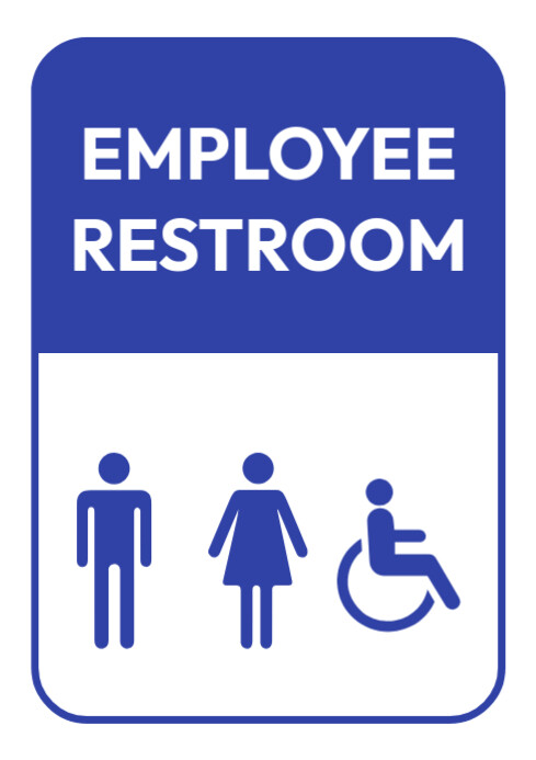 Employee washroom door sign A4 template