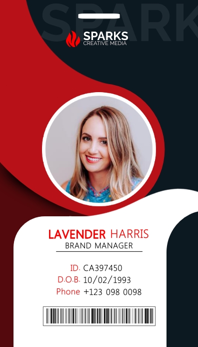 Employee work id template design | PosterMyWall