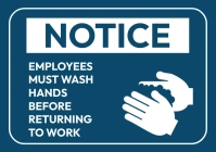 employees must wash hands sign A4 template