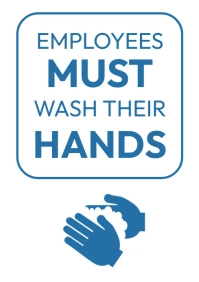 employees must wash their hands sign A4 template