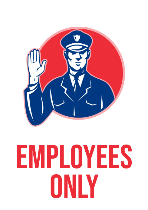 Employees only sign A4 printable Template | PosterMyWall