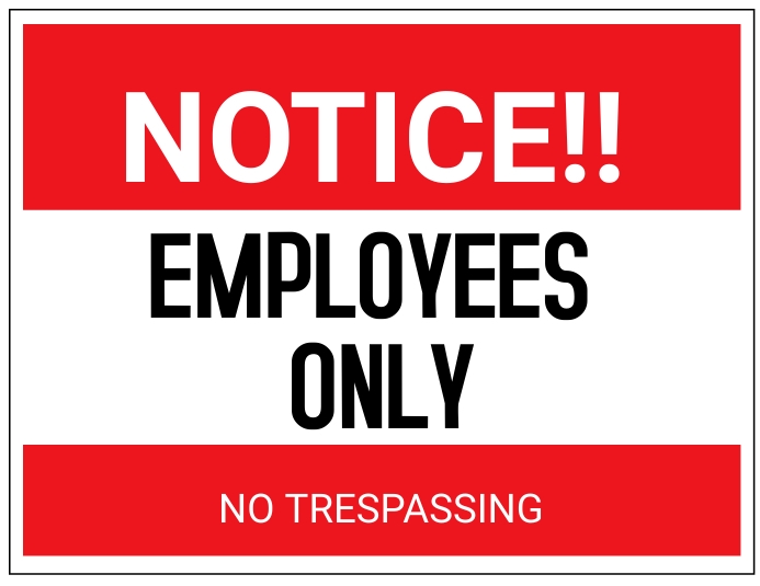 Employees only sign Template | PosterMyWall