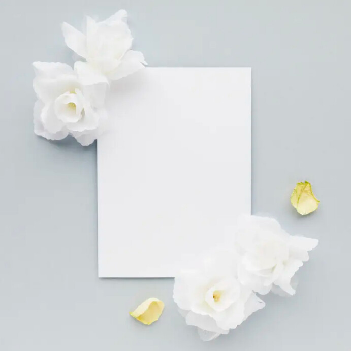 Emptyprintable Simple Card Empty and blank wedding card Templat | PosterMyWall