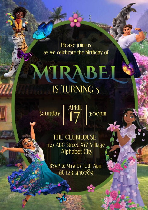 Encanto Birthday Invitation Template A4