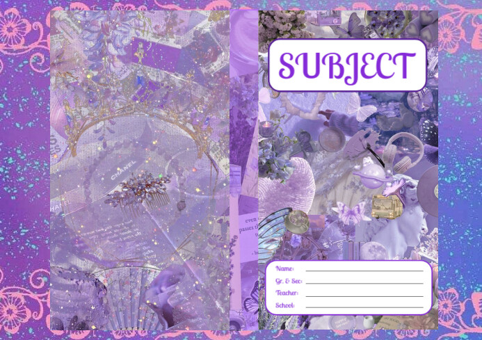 Enchanted Fantasy School Subject A4 template
