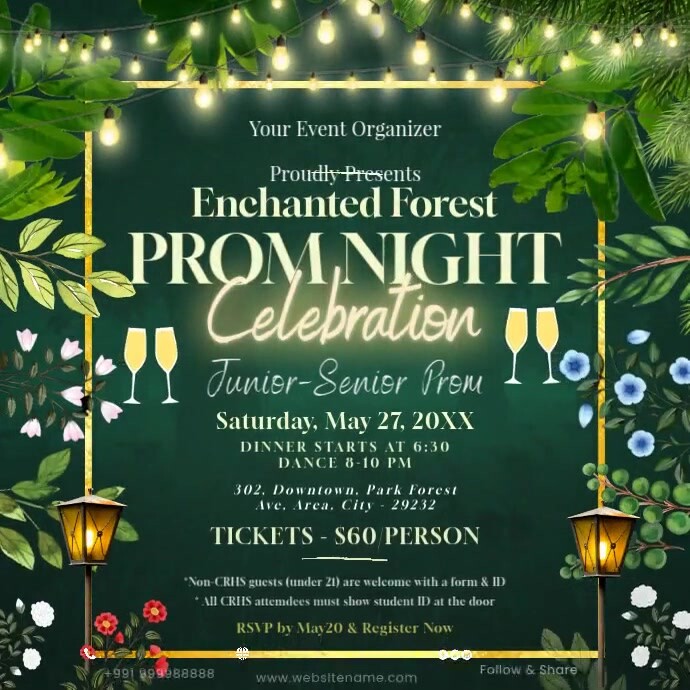 Prom Season Post Copy of Enchanted Forest Prom Night Post Template | PosterMyWall
