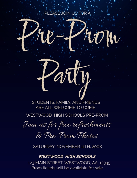 Pre Prom Night Program Enchanted Starry Night Sky pre-prom Template | PosterMyWall