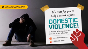 黑色 Domestic Violence Awareness Facebook Cover Video Template