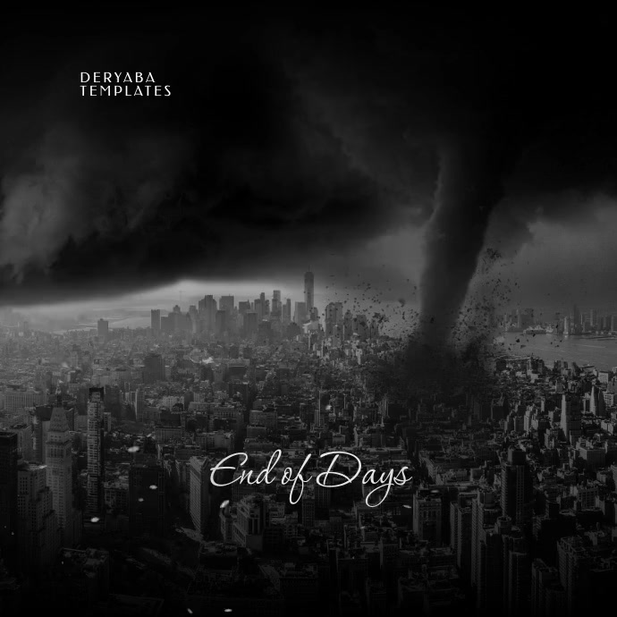 End of Days Tornado Video Album Cover Instagram Post template