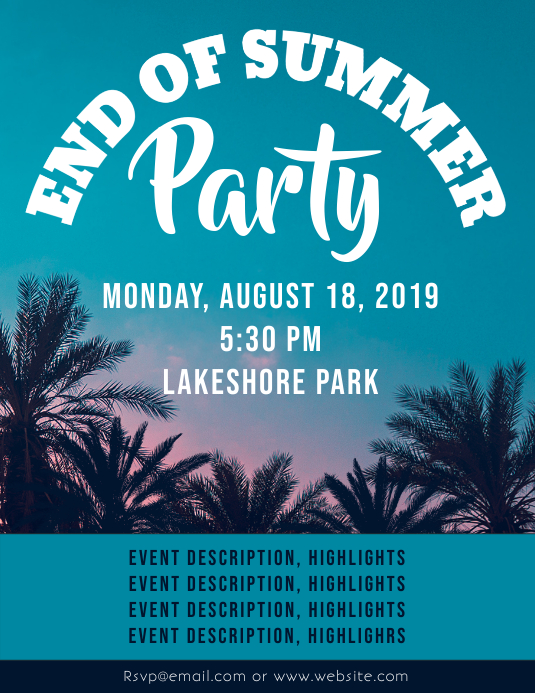 end of summer Flyer (US Letter) template