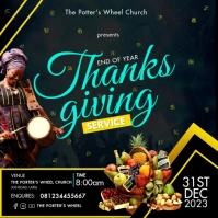 End of the year thanksgiving flyer Instagram Post template