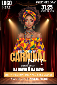 Sort Carnival Party Pinterest-grafik Template