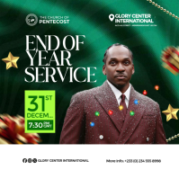 Green End of Year Service Persegi Template