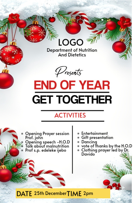 End of year get together flyer Imagem do Pinterest template