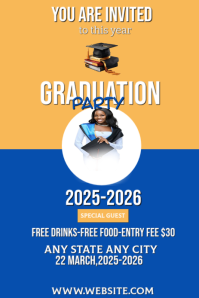 End of year graduation party Pinterest Graphic template