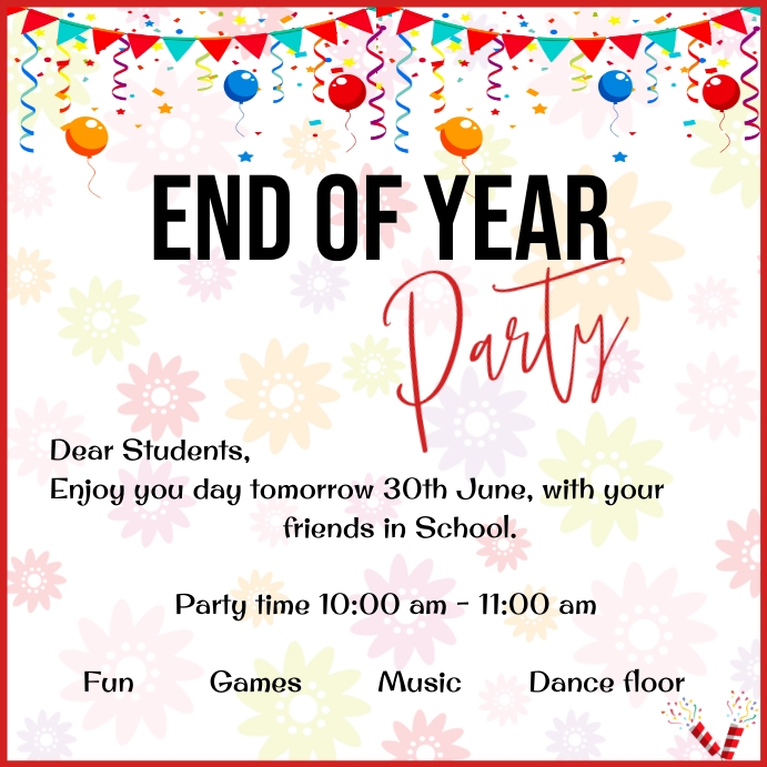 End of year party Template | PosterMyWall