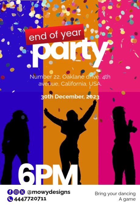 End Of Year Party Video Poster Template | PosterMyWall