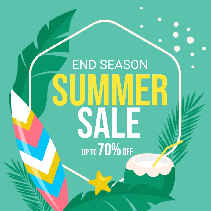 End Season Summer Sale Flyer Instagram Post template