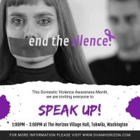 End the Silence Domestic Violence Awareness V Instagram Post template