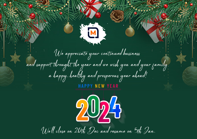 END YEAR HAPPY HOLIDAYS SEASON GREETING CARD A5 template