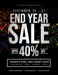End year Sale flyer design template