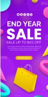 End Year Sale Poster Template Roll Up na Banner 3' × 6'